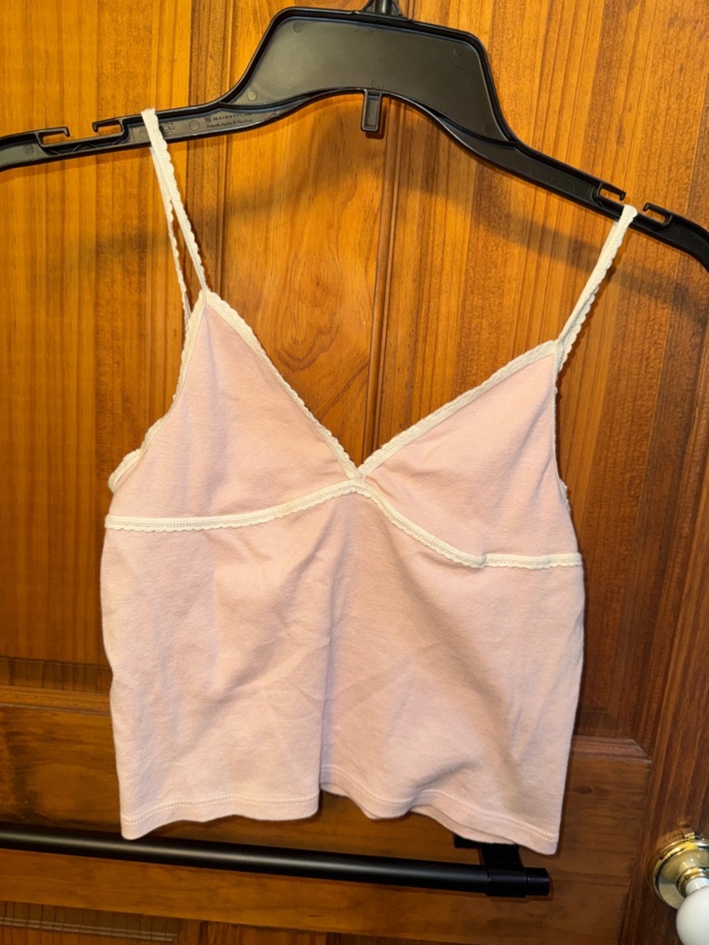 Brandy Melville Light Pink Lace-Trim Tank Top